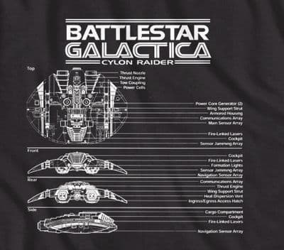 Battlestar Galactica Cylon raider spec t-shirt
