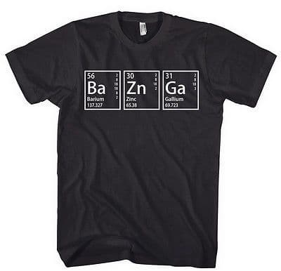 Bazinga Periodic Big Bang Theory Table Parody t-shirt
