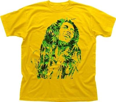 Bob Marley Cannabis yellow printed tshirt FN9354