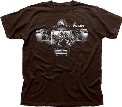 Boxer Engine R1200GS GS R Adventure R1200RT R1200R bmw BROWN tshirt 9799