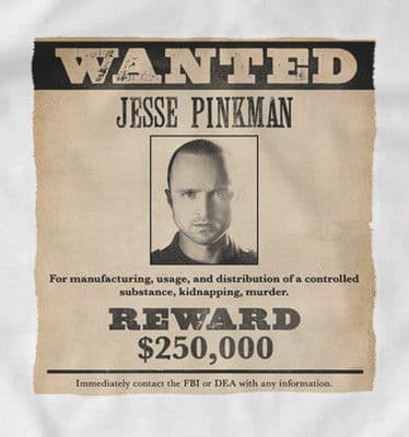 Breaking Bad Wanted Poster 'Jesse Pinkman' t-shirt