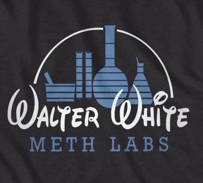 Breaking Walter White meth Labs t-shirt in Black or Navy Blue