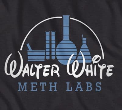 Breaking Walter White meth Labs t-shirt in Black or Navy Blue