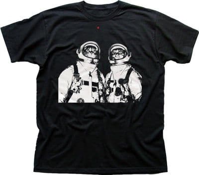Cats in Space nasa black printed t-shirt FN9405