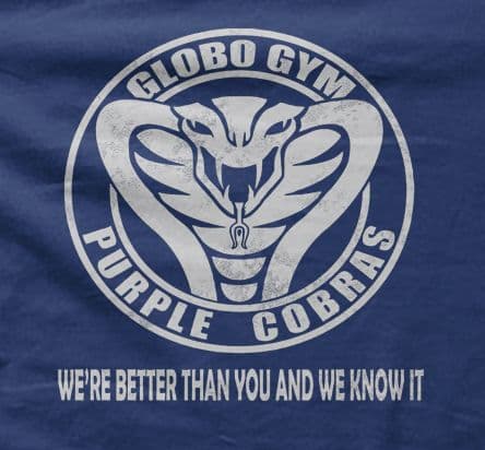 Dodgeball The Movie Globo Gym Purple Cobras t-shirt