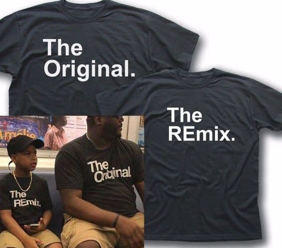 Father and Son The Original The REmix Christmas present t-shirt FN5357