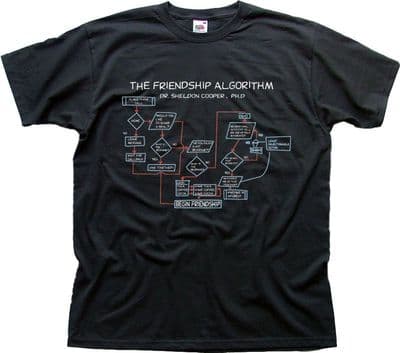 Friendship Algorithm | Sheldon | Big | Bang | Theory white cotton t-shirt 9963