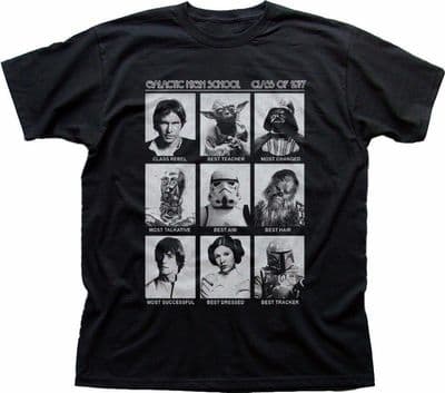 Galactic Class of 1977 Yoda Jedi Solo Rebel STAR WARS  black t-shirt FN9417