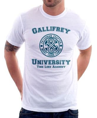 Gallifrey University Time Lord Academy Travel Funny Parody white t-shirt 9828
