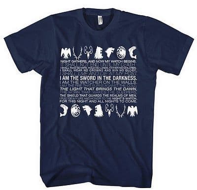 Game of Thrones, Night Watch Oath t-shirt