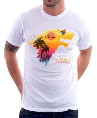 GOT Game of Thrones Summer Winter STARK Winterfell white t-shirt 9628