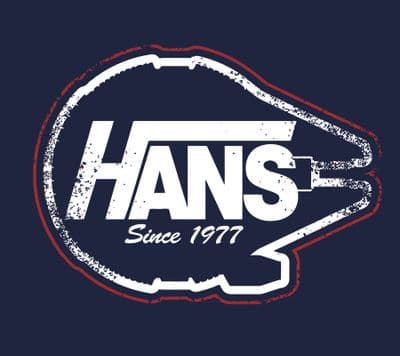 Hans 77 Han solo millennium falcon Vans parody t-shirt