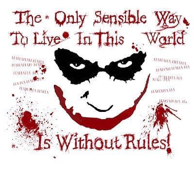 Heath ledger Batman Joker 'The only sensible way to live in this life...' t-shirt