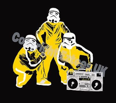 Hip Hop Stormtroopers star wars parody t-shirt in Black or Navy