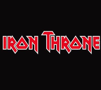 Iron throne, Iron Maiden ,Game of Thrones Joke t-shirt in Blue Black & Grey