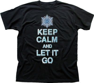 Keep Calm And Let It Go Frozen Ana Elsa Black printed cotton t-shirt 9702