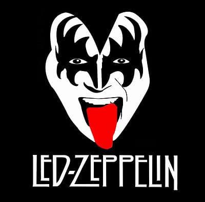 Led Zepplin & Kiss joke t-shirt in Black or Navy