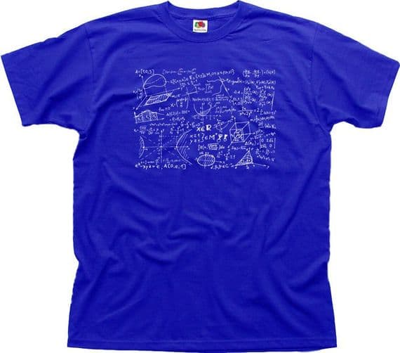Maths Science Physics Equation Geek Funny blue cotton t-shirt 01544