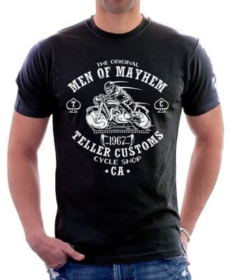 Original SAMCRO MEN OF MAYHEM TELLER Motorcycle Harley BLACK t-shirt 9621
