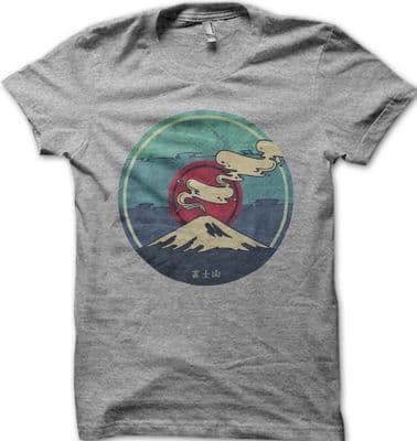 POKEMON Kanto old school Mount Fuji printed heather t-shirt FN9396