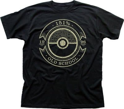 Pokemon Kanto Old School University Pokeball black t-shirt FN9796