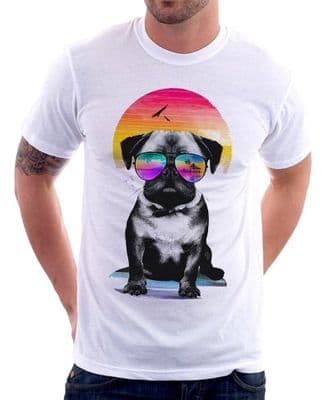 PUG Life dog cute Summer Pug white printed t-shirt FN9412