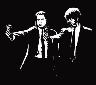 Pulp Selfie, Pulp fiction joke t-shirt in Black or Navy Blue