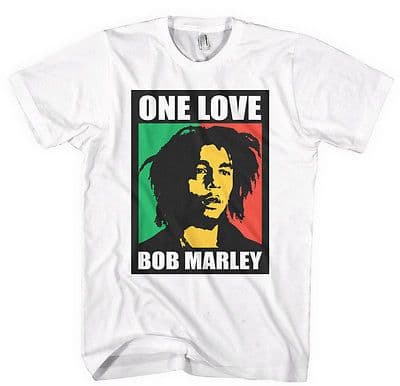Retro Bob Marley One Love t-shirt in Grey or White