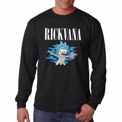 RICKVANA parody long sleeve black t-shirt FN9250