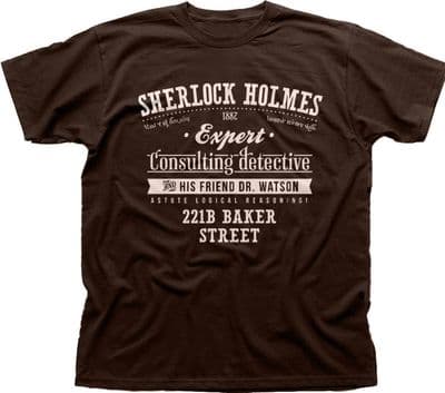 Sherlock Holmes Watson Benedict Cumberbatch BBC brown cotton t-shirt 9844