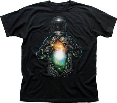 Spaceman Universe inside black printed t-shirt 9367