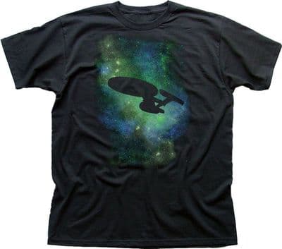 STAR TREK starfleet USS Enterprise black cotton t-shirt 9887
