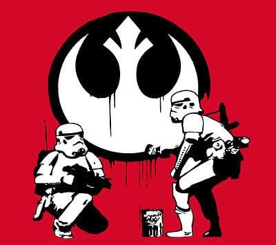 Storm Troopers Banksy Graffiti Parody t-shirt