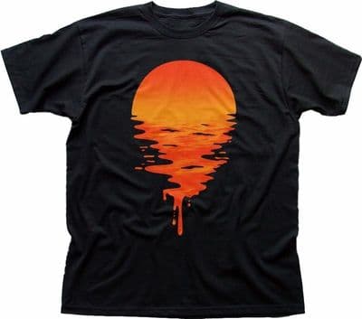 SUNSET Sunrise Sun space sea long & short  sleeve black t-shirt FN9329