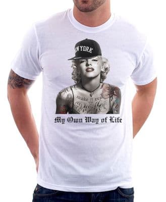 Tattoo Marylin Monroe vintage movie star Rockabilly printed cotton t-shirt 9813