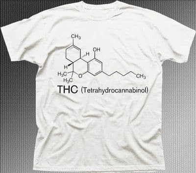 THC stoner Cannabis Leaf chemical formula Marijuana t-shirt FN9438