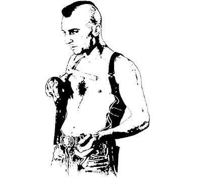 Travis Bickle Taxi driver Sketch t-shirt in Grey or White
