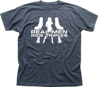 Tripple Motorcycle Biker Triumph Speed Daytona funny grey printed t-shirt 9851