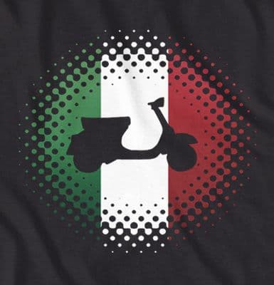 Vespa Italy flag t shirt in Black