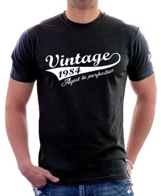 VINTAGE 1965 Aged to perfection funny birthday printed cotton t-shirt 9597