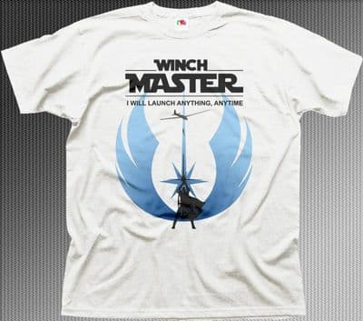 WINCH MASTER gliding glider soaring sailplane white printed cotton t-shirt 9946