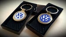 VW Round Metal Keyring