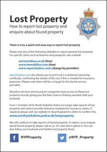 NYP18-0137 - Leaflet: Lost property