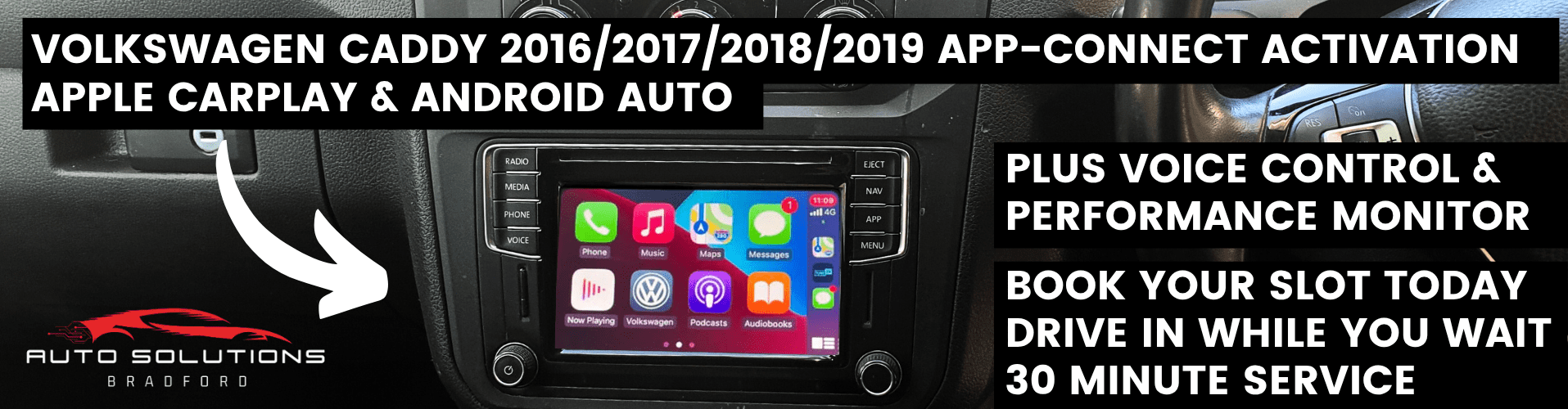 Volkswagen Caddy App-Connect CarPlay Android Auto Activation Key