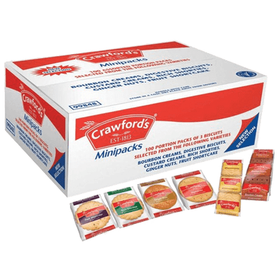 Crawfords 3 Biscuit Mini Packs (100 Packs)