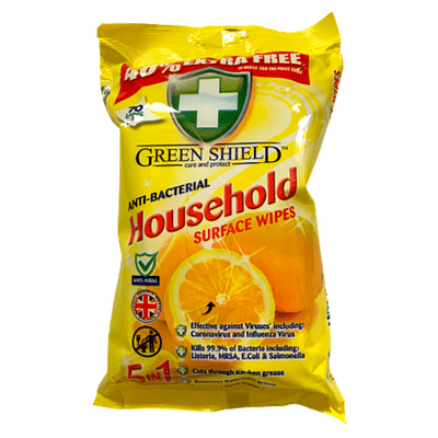 Green Shield '5 in 1' Care & Protect Anti-Bacterial Surface Wipes Kills 99.9% Bacteria