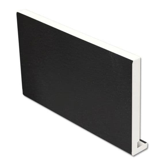 250mm Black Smooth Square Replacement Fascia Board 16mm - 5m