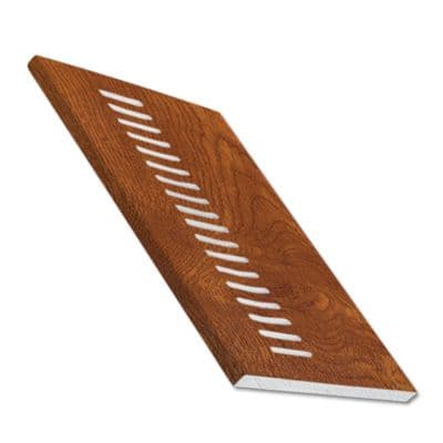 405mm Golden Oak UPVC Vented 9mm Soffit Board - 5m