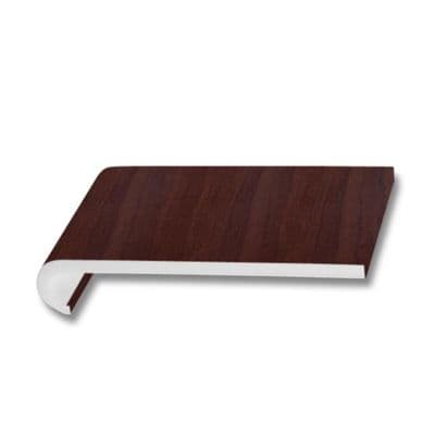 405mm Rosewood uPVC Bullnose Internal Window Sill - 5m