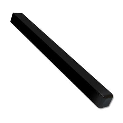 500mm Plain Black Smooth External Fascia Corner Double Ended